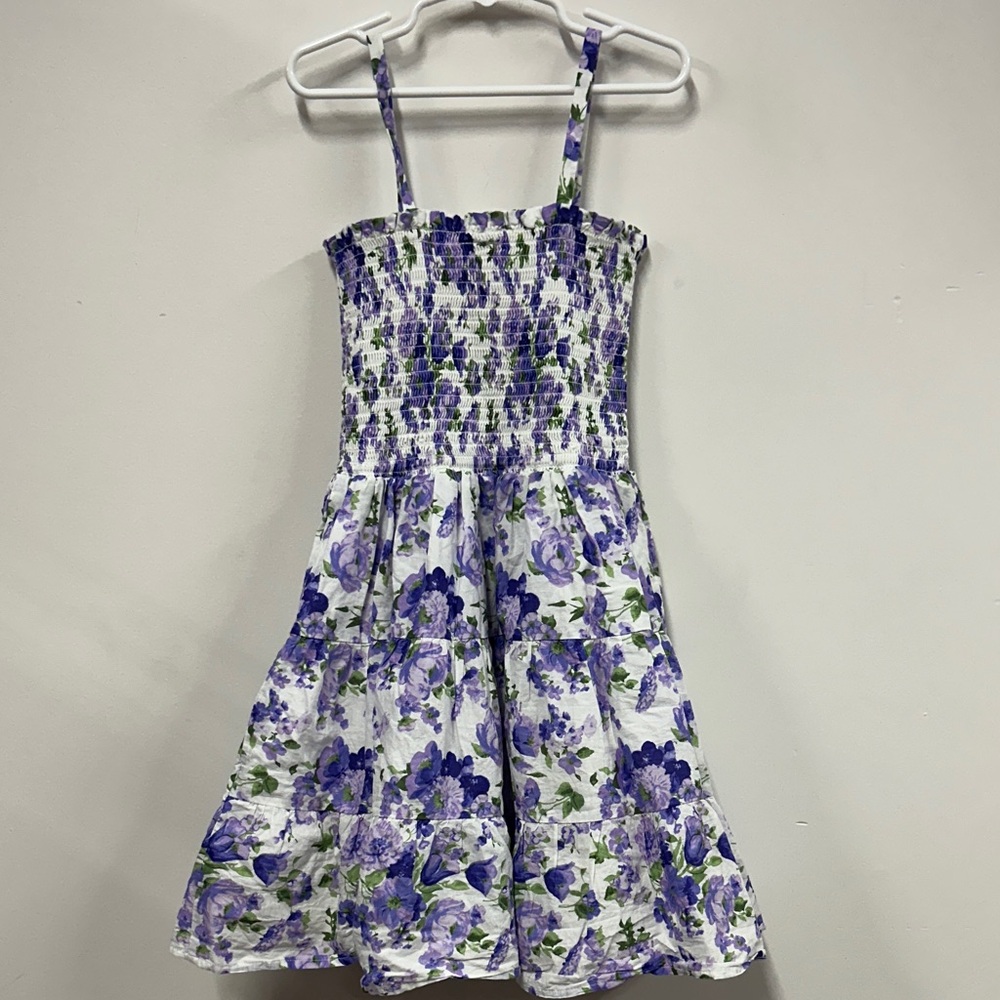 Janie and Jack Purple Floral Kids Dress 10 - Picture 6 of 6